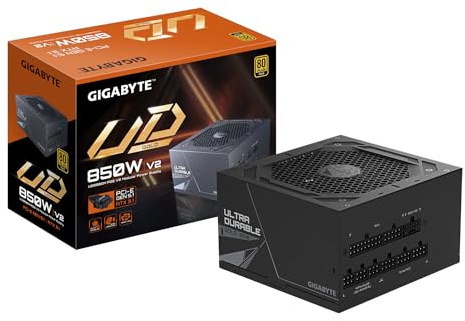 GIGABYTE UD850GM PG5 V2 Netzteil – PCIe Gen 5.1, 80 Plus Gold, Vollmodulares Design, 120-mm-Lüfter, ATX 3.1-kompatibel, EU-Stecker