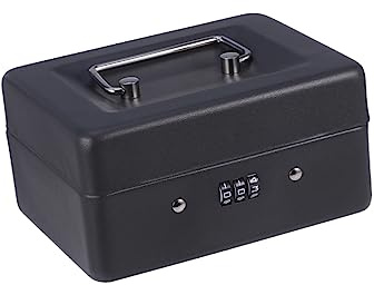 OSALADI Boîte Métallique Renforcée avec Serrure à Code Caisse de Rangement Sécurisée pour Petite Noire pour Commerces et Hôtels