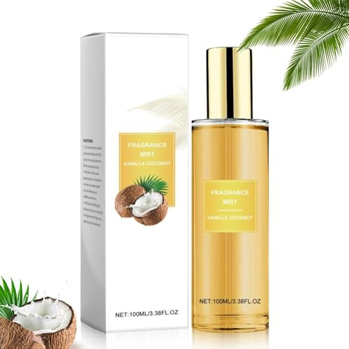 Vanille Coconut Bodyspray, Parfümiertes Wasser für den Körper – Duft Kokosnuss und Vanille, Pheromone-Duft für Damen, Lang anhaltende Frische