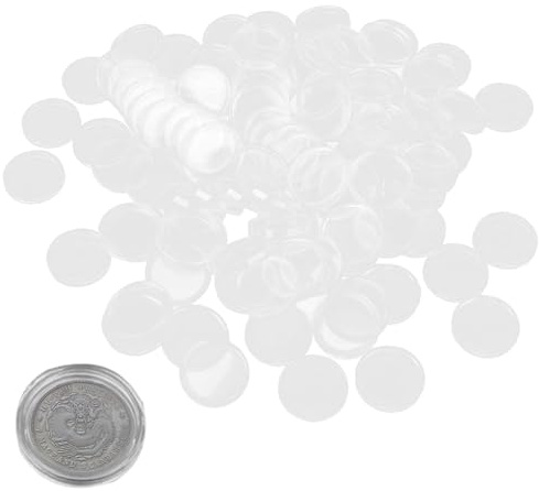 SMELEYOU Soportador de Monedas de Monedas de 200pcs Suministros de colección de de plástico Transparente de 20 mm Cápsulas de dólar plateables apilables para coleccionistas