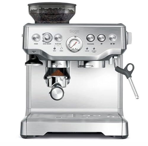 Sage Barista Express, No Temp Control Jug, Brushed Stainless Steel | Bean to Cup Espresso Machine, Integrated Conical Burr Grinder, 16 Settings, 15 Bar Pump, Manual Steam Wand, PID