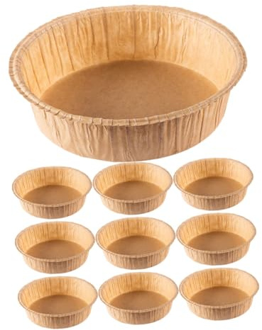DIYEAH Lot De 10 Moules à Gâteaux Ronds Jetables 16 Cm En Papier Sulfurisé Antiadhésif Résistant Pour Cuisson Pâtisserie Four Et Friteuse à Air