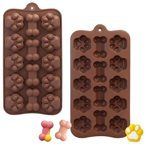 KIBBEH 2er Set Backmatte Hundekekse für DIY, Antihaftend | Silikon, Backmatte Hundekekse, DIY-Hundeleckerlies, Schokolade, Kekse, Eiswürfel, Süßigkeiten, Seife, wiederverwendbar