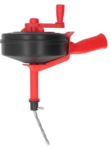 Garosa Pipe Unblocker Drain Cleaner Machine, Heavy Duty Plumbing Snake Auger with 65 Manganese Steel Springs for Bathroom Sink Kitchen Bathtub Pipelines Repair, Manual & Electric Drill (5m / 16.4ft)