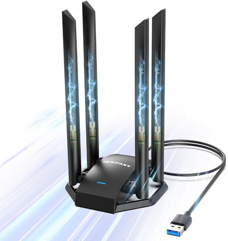NEWFAST 1300Mbps USB WiFi Adapter for Laptop/PC Dual Band