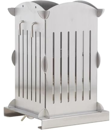 Machine à kebab en acier inoxydable avec 81 trous et 100 brochettes en bambou réglable en hauteur pour barbecue parfait pour la cuisine et les barbecues