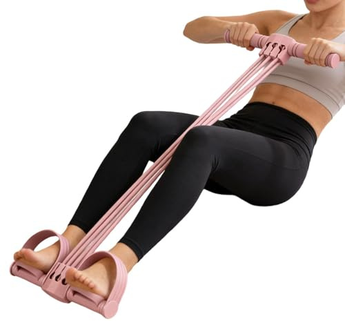 Banda para pedal de pie, cuerda elástica de 6 tubos, agarre cómodo, bandas de resistencia de entrenamiento duraderas, cuerda de estiramiento para gimnasio en casa, para hombres, mujeres, adultos