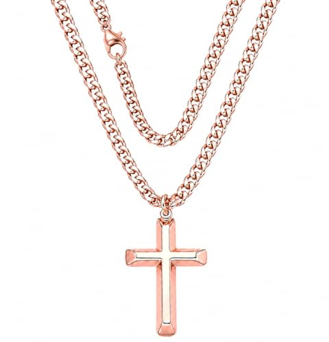 Fashtour 99.9% Pure Copper Cross Necklace for Men & Women