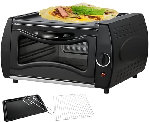 Forno per Pizza da Banco 2100W Forno Tandoor Elettrico da 15L con Controllo della Temperatura 50-400℃ Teglia da Forno Griglia e Pinze Macchina per Roti Chapati per Arrostire Cuocere e Grigliare Black
