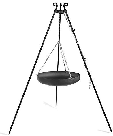 Korono Schwenk BBQ WOK Grill 70 cm Stahl Dreibein Gestell 180cm Schwenkgrill - für alle Outdoor Feste & Grill Partys