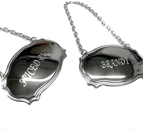 A1 PERSONALISED GIFTS Decanter Labels Silver Plated