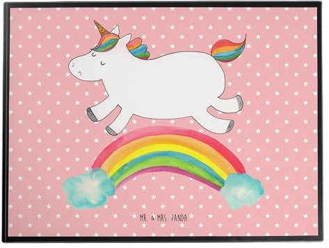 Mr. & Mrs. Panda schreibtischunterlage Einhorn Regenbogen - Geschenk, Unicorn, Erwachsenwerden, Einhornpower, Glitzer, Tischschoner, malunterlage, Schreibunterlage, schreibtischunterlagen
