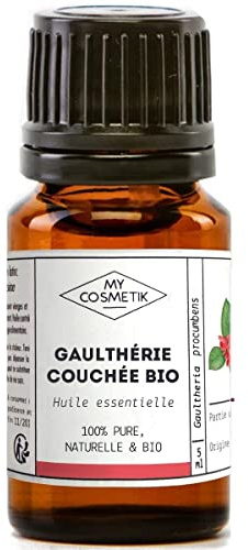 MY COSMETIK - Aceite esencial de gaulteria orgánica - De agricultura ecológica - Quimiotipado HEBBD/HECT - 100% puro y natural - Certificado ECOCERT - Fabricado en Francia - 5 ml