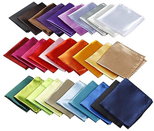 Alumuk 30 Stück Einstecktuch einfarbig - Tuch Polyester Pochette Kavalierstuch Stecktuch für feierliche Anlässe in Verschiedenen Farben