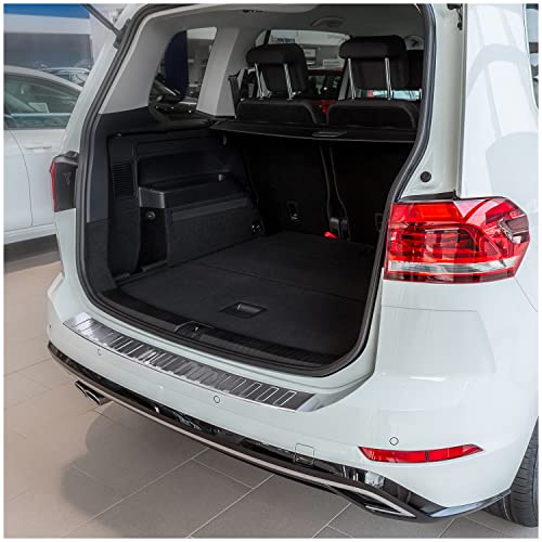 teileplus24 Ladekantenschutz passend für VW Touran 2 5T 2015- | Aluminium Passgenau vorinstalliertes Montageband Reinigungstuch Rostfrei