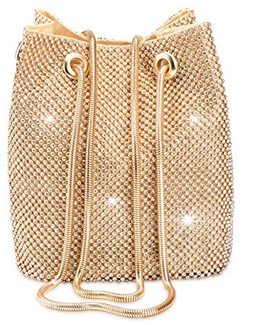 Women Rhinestones Crystal Clutch Mini Evening Bags Bucket Bag Party Prom Wedding Small Shoulder Cross-body Purses