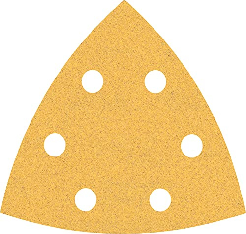Bosch EXPERT C470 Schleifblatt, 93x93mm, K100, 6 Löcher, 50-tlg. | für Farbe auf Holz, Hartholz, Ø 93x93 mm, Körnung 100, Professional Zubehör Deltaschleifer