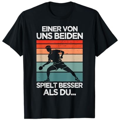Lustige Tischtennis Zubehör Geschenkideen - Ping Pong - Tischtennis T-Shirt Schwarz Unisex Erwachsene Klein Klassisch Kurzarm V-Ausschnitt
