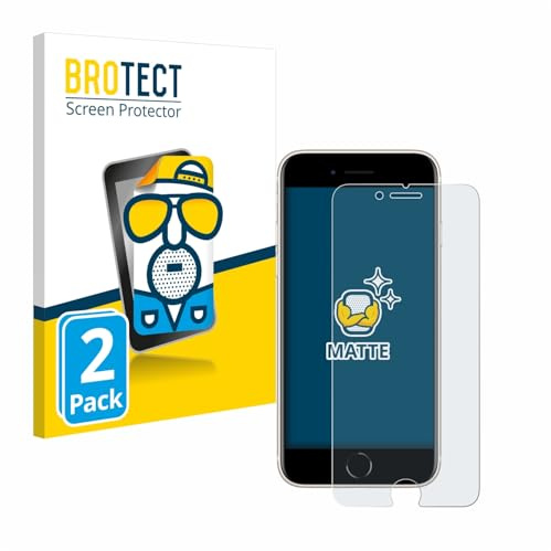 BROTECT Schutzfolie für Apple iPhone SE 3 2022 | 2 Stück Entspiegelnder Displayschutz Made in Germany Matte Displayschutz-Folie Anti-Reflex Anti-Fingerprint Einfache Montage