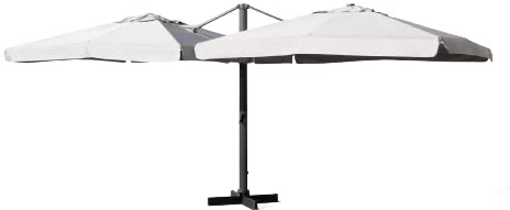 Gruppo Maruccia - Ombrellone Doppio Professionale per Bar, giardini, Hotel - Struttura in Alluminio. telo Idrorepellente - 3 x 6 Metri