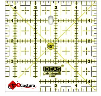 ECOSTURA Regla IDEAS C3898 Patchwork Cuadrada 4,5x4,5 pulgadas