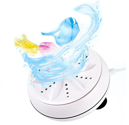 Mini lavaggio, 2 in 1 Lavatrice Turbo Ad Ultrasuoni Lavatrice Portatile Viaggio Rondella USB Rotante Lavatrice