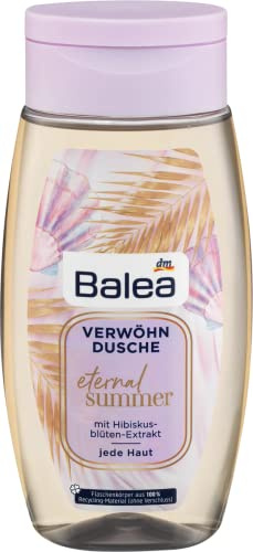 Balea Verwöhndusche Duschgel Eternal Summer mit Hibiskusblüten-Extrakt reinigt & pflegt die Haut sanft, schützt die natürliche Hautbalance, sommerlich-blumiger Duft verwöhnt die Sinne, vegan, 250 ml