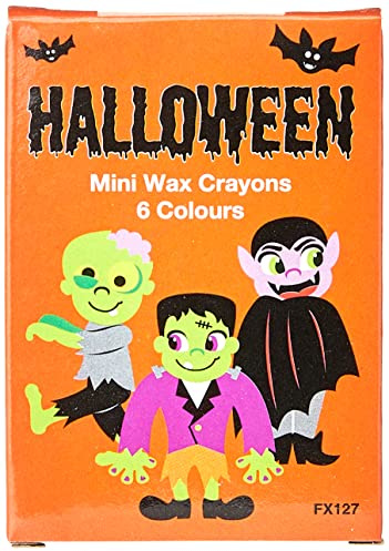 Baker Ross FX127 Halloween Mini Wachsmalkreiden - 10er Pack, Stifte Set für Partytüten, Bastelbedarf für Kinder, Kleine Mitgebsel für die Halloween Party