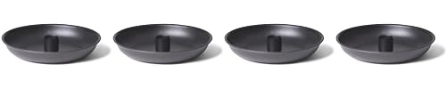 Novaliv 4X Kerzenhalter 15cm Metall Stabkerzenhalter SCHWARZ Stabkerzen Tafelkerzen Kerzenständer Candle Holder Kerzenteller Kerzenpin Adventskranz weihnachtliche Tischdekoration scandic chic