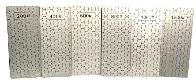 Yuejizhe 6Pcs Diamond Stone Sharpener,200/400/600/800/1000/1200 Sharpening Stone with Extra Fine/Coarse Plate for Garden,Outdoor Tools and Kitchen Knives