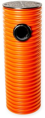 Sickerschacht Wellrohr DN315 DN400 mit KG Rohr Anschluss DN110 Kontrollschacht Deckel Drainage Fallrohr Dachrinne (DN315/110)