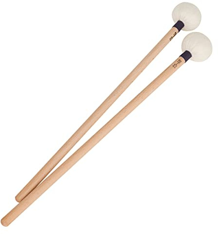 Filz Drumsticks mit Holzgriff 2 Stück, Schwarze Schlägel | Sanfter Gleichmäßiger Anschlag, Anhaltender Klang, Solide Ausführung