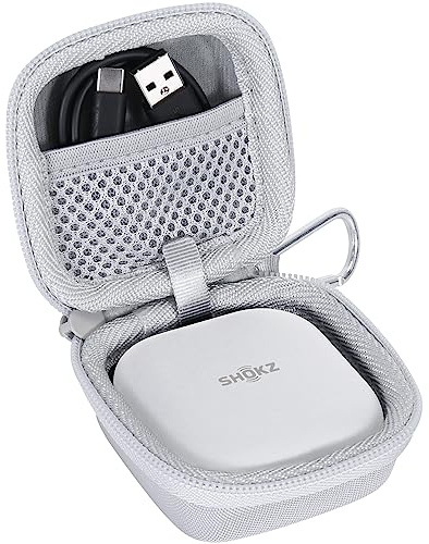 co2CREA Custodia Compatibile con SHOKZ OpenFit/Air/2+/2 Écouteurs sans Fil | Custodia Solo, Cassa Protettiva Rigida Leggera e Portatile con Moschettone