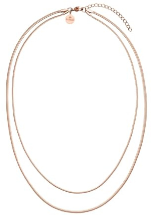 Purelei Two Layers Kette Damen (Rosegold) – Halskette aus Langlebigem Edelstahl – Wasserfeste Kette mit Anhänger – 40-45 cm Länge Verstellbar – für Deinen Individuellen Look