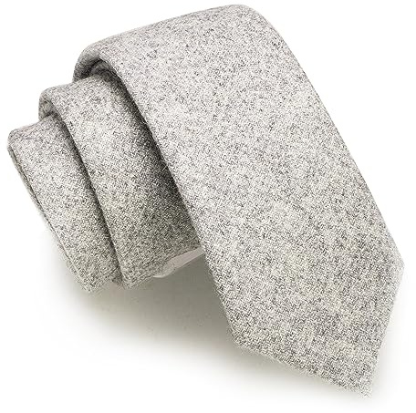 JEMYGINS Herren Schmale Krawatte aus Wolle 6CM - Modische Herren Wolle Krawatte in Schmalem Design mit klassischem Stil