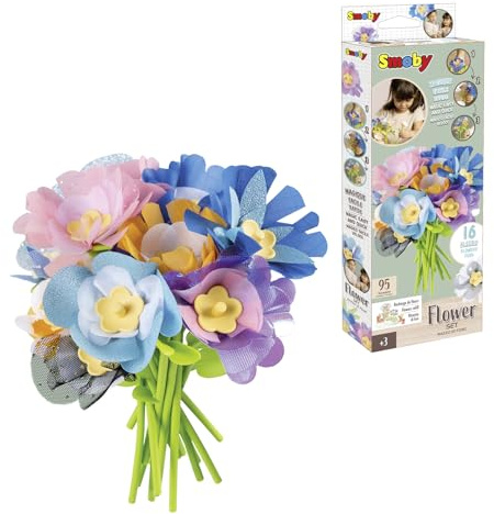 Smoby - Nachfüll-Set für Crea Kreativset Flower Market – 79 Zubehörteile zu Herstellung von 16 Blüten – Bastelspaß für kreative Kinder – für Kinder ab 3 Jahren