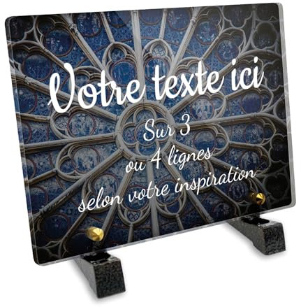Gedenktafel, rechteckig, aus Plexiglas, Motiv Buntglas, verschiedene Größen, Stärke 6 mm, personalisierbar, 20 x 15 cm