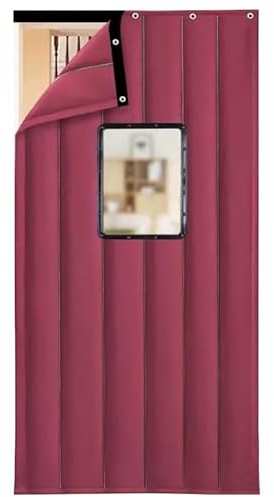 WHYATT Wärmeschutzvorhang, Türvorhang, Wärmeisolierter Türvorhang, Schalldichte, Geräuschreduzierende, Winddichte Tür (Color : Claret, Size : 31.5x78.7in/80x200cm)