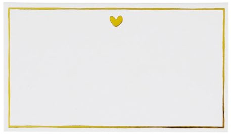Santa Barbara Design Studio Place Cards Gold Foil Party Tabletop Décor Food Identifying or Name Card Set, 36-Count, Gold Heart