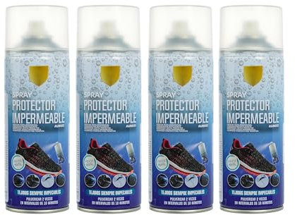 H HANSEL HOME Spray Impermeabilizante para Calzado - Protección contra Agua y Manchas para Cuero y Textiles, Invisible y Duradero - 200ml, 4 unidades