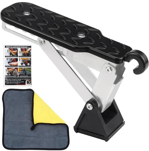 FAELNK Auto Türstufe Trittbretter Klappbarer Auto Türpedal mit Pufferkissen Verstellbares Universal Super Lange Auto Türstufe 250kg Tragfähigkeit für SUV/RV/LKW