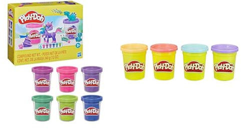 Play-Doh 6er-Pack Funkelknete, zum Kneten und Spielen für Kinder & erPack Sweet, tolle Farben für Kinder ab 2 Jahren, 112gDosen