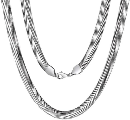 Gicko Schlangenkette Silber 925 Flach - Stärke 6mm - In Verschiedenen Längen, Damenkette & Herrenkette - Unisex (50)