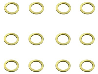 Rondelle Tonde Ottonate per Porte - Kit per Regolazione e Sollevamento Porte, Facili da Installare e Resistenti, Rondelle Alzaporta Disponibili più Diametri (Ø 11 mm. 12 pezzi)