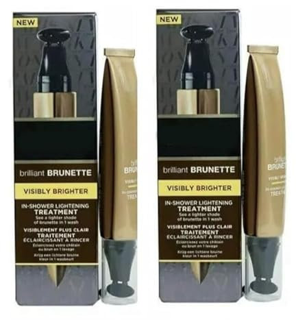 Brilliant Brunette Visibly Brighter Shower Lightener, Lighten Dark Roots and Hair, Suitable for Colour Treated Hair, 34ml x 2