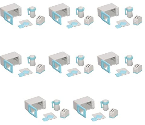 8 Mini Ustensiles de Cuisine pour Maison de Poupée, Grille-Pain, Plateau de Four, Kit D'ustensiles de Cuisine, pour Jeux de Rôle en Maison de Poupée, Mini Four Grille-Pain en