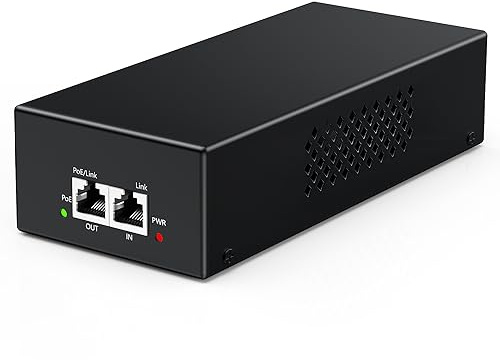 YuanLey Gigabit PoE Injector 90W, PoE Injektor Wandelt Nicht-PoE in PoE, IEEE 802.3bt/at/af, 10/100/1000Mbps Ultra PoE Adapter Plug & Play, Bis zu 100 Meter, Metallgehäuse Wandmontage