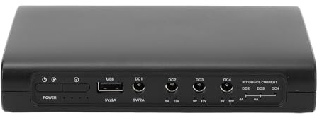 UPS Batería de Respaldo, 25600mAh 94.72Wh 5V 9V 12V 5 Tomacorrientes Fuente de Alimentación Ininterrumpida para Cámara de Seguridad, Protector contra Sobretensiones con