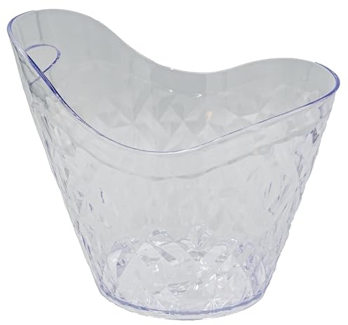 Flaschenkühler diamant style, Champagnerkühler TradiNB, Kühler von Wein, Sekt, Champagner oder Softdrinks, Getränkekühler, Party, Hochzeit, Club, Maße: ca. 28 x 25 cm (Transparent)