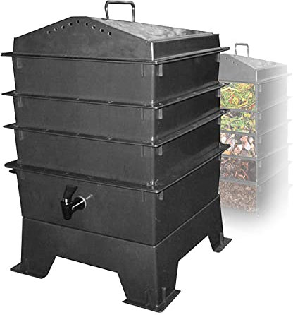 Robustes Wurmkompost-Set für den Außenbereich, tragbar und einfach zu montieren, 3/5 Tabletts, schnelle Bodendüngung, ideal für Gartenkompostierung
